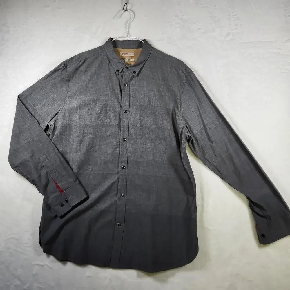 Banana Republic Heritage Collection XL Gray Button Down‎ Shirt Tailored Slim Fit